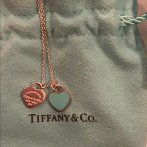 Authentic Tiffany & Co. double heart pendant